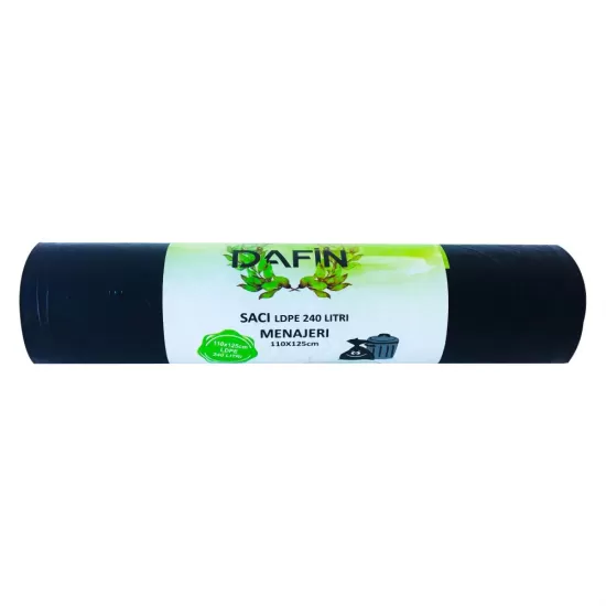 Uz casnic si menaj - Saci Menajeri LDPE Premium/Gold – 240 L, 10 Buc / Rolă, 110 × 125 cm