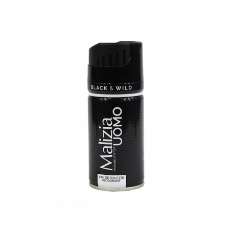 Ingrijirea corpului - Deodorant Spray Malizia Uomo Black & Wild, 150 ml – Putere și prospețime 24h