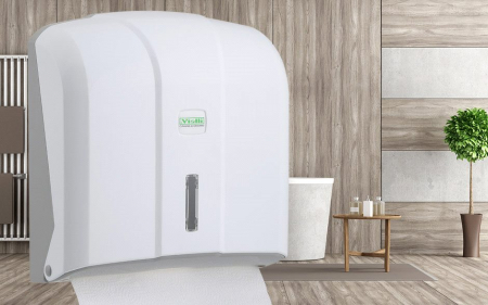 Consumabile hartie - Dispenser pentru hârtie pliată tip V – ideal pentru trafic mediu și intens