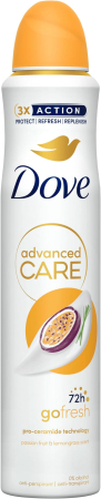 Ingrijirea corpului - DOVE ANTIPERSPIRANT DEO 250ML ADVANCED CARE FRESH PASSION FRUIT