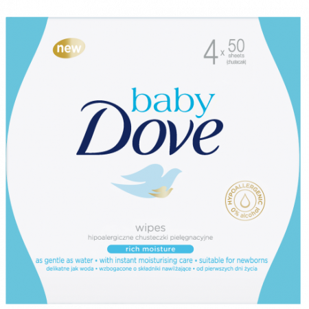 Consumabile hartie - Dove servetele umede 4x50buc baby sensitive moisture