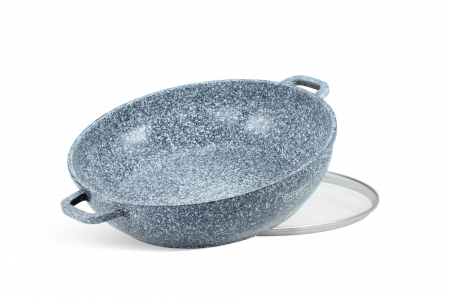Edenberg cratita joasa aluminiu granit cu capac sticla 32cm 5.5l eb-8042 [1]