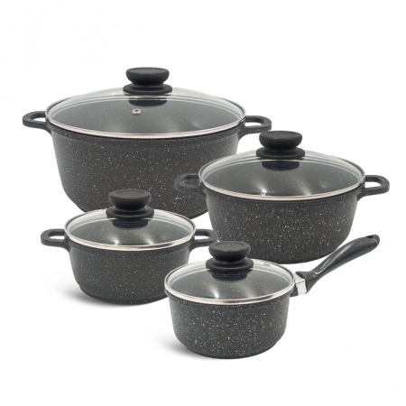 Vase si accesorii bucatarie - Edenberg set cratite aluminiu cu capac 8pcs 16/16/20/24cm eb-9180-9181-9182-9183