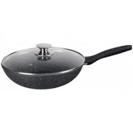 Vase si accesorii bucatarie - Edenberg tigaie aluminiu granit cu capac sticla 28cm eb-8022