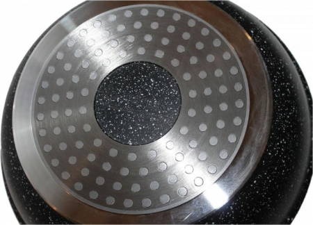 Edenberg tigaie aluminiu marmurata cu capac sticla 28cm eb-3322 [4]