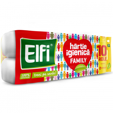 Consumabile hartie - Elfi hartie igienica 10role 2straturi family