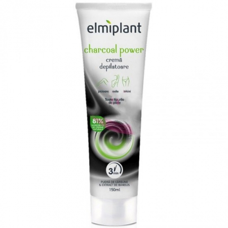Epilare - Elmiplant crema depilatoare 150ml pudra de carbune si extras de bambus