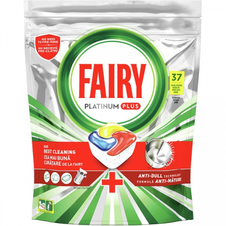 Detergenti si solutii de curatenie - Fairy detergent capsule 37buc platinium plus lemon