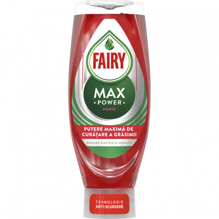 Detergenti si solutii de curatenie - Fairy detergent vase lichid 450ml max power rodie