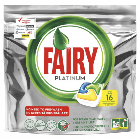 Detergenti si solutii de curatenie - Fairy platinum all in one detergent capsule 16buc