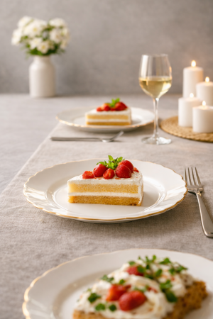 Farfurie Desert Opal Alb 19.5 cm - Margini Aurii [2]