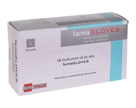 Manusi menaj - Farma gloves manusi nitril nepudrate albastre diverse marimi 100buc