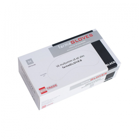 Manusi menaj - Farma gloves manusi nitril nepudrate negre diverse marimi 100buc