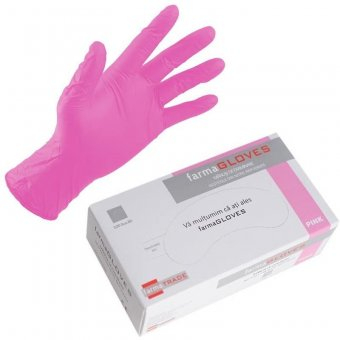 Manusi menaj - Farma gloves manusi nitril nepudrate roz diverse marimi 100buc