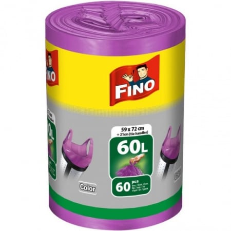 Uz casnic si menaj - Fino saci menaj color 60l cu maner 60buc