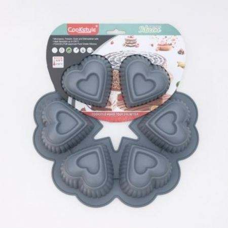 Vase si accesorii bucatarie - Forma inimi briosa silicon mx
