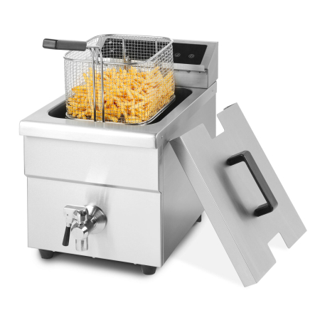 Echipamente bucătărie caldă - Friteuza cu inductie Hendi Kitchen Line, 8 lt, corp inox, 3500W, functie boost pentru incalzire rapida, Hendi, 290x485x(H)406mm