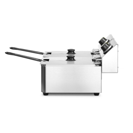 Friteuza electrica profesionala 2x6 litri 2x3300 W, termostat 0-190 gr C, corp inox, Hendi Kitchen Line, 550x430x(H)290 mm [4]