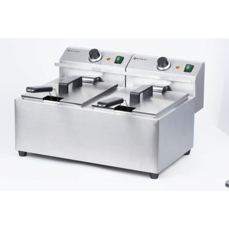 Friteuza electrica profesionala dubla 2x8 litri, inox, 2x3500W, Hendi Mastercook [1]
