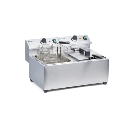 Echipamente Profesionale Bucatarie - Friteuza electrica profesionala dubla 2x8 litri, inox, 2x3500W, Hendi Mastercook