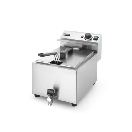 Friteuza electrica profesionala, Hendi Mastercook cu robinet scurgere ulei, Inox, 8 lt, 3500 W, temperatura reglabila pana la 195 gr C, termostat, 515x300x(H)345 mm [2]