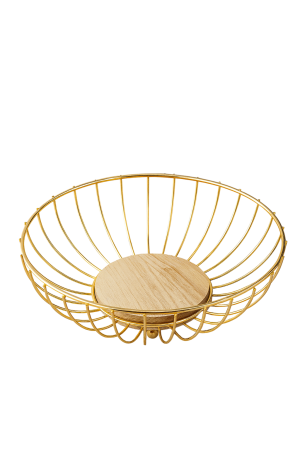 Fructiera metal + lemn 28 cm – Accent decorativ modern pentru masa si bucatarie [1]