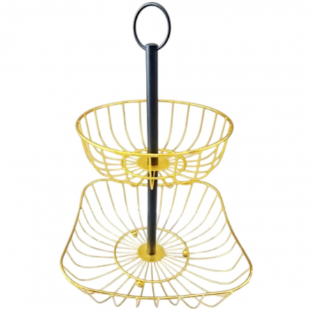 Cos fructe - Fructiera Etajata Aurie 28x51.5x42 Cm