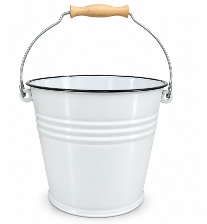 Găleată emailată cu mâner din lemn - 24 cm - 6 L, diverse culori [2]