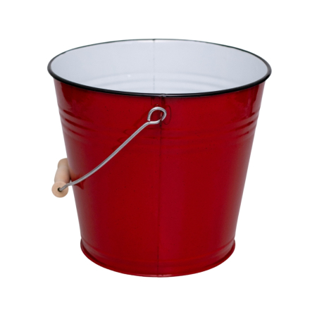 Găleată emailată cu mâner din lemn - 28 Cm - 10 L - diverse culori [2]