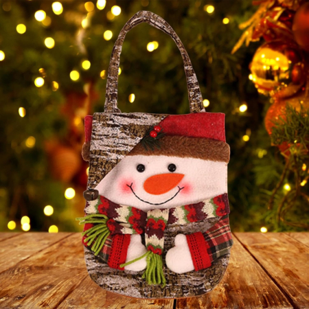 Geanta pentru Cadouri de Craciun, Model Om de Zapada, Decoratiune Sarbatori, 46x23x2 cm, Multicolor [5]