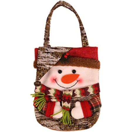 Craciun - Geanta pentru Cadouri de Craciun, Model Om de Zapada, Decoratiune Sarbatori, 46x23x2 cm, Multicolor