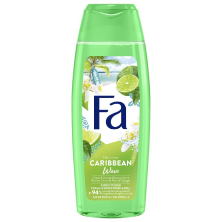 Gel dus - Gel de duș Fa 250 ml Caribbean Wave cu tei verde și lămâie