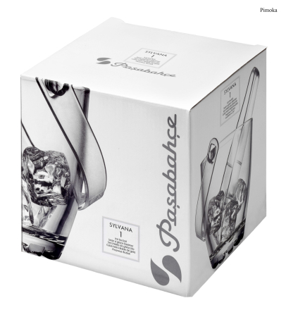 Ghețieră din sticlă 830 ml cu clește, Sylvana - design elegant pentru servire băuturi reci [1]