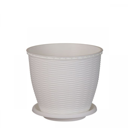 Ghivece plastic - Ghiveci ratan 2.75l alb crl
