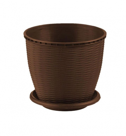 Ghivece plastic - Ghiveci ratan 2.75l maro crl