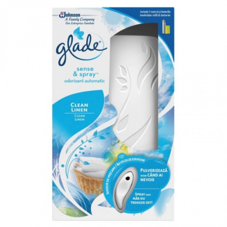 Odorizante - Glade sense&spray aparat+rezerva 18ml clean linen