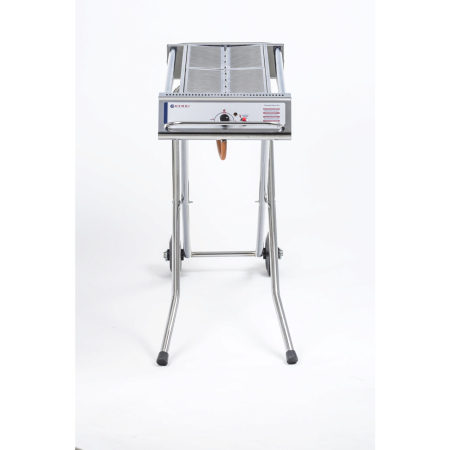 Grătar barbecue pe gaz Xenon Pro, inox, suprafață grill 86 x 26 cm, 7,5 kW, bază pliabilă și mobilă, pentru uz exterior [1]