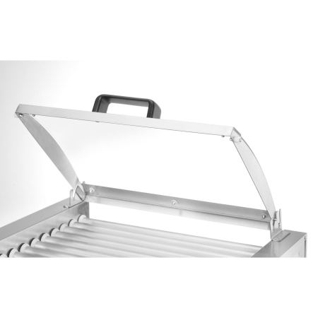 Grătar rulant pentru cârnați, 1 zonă cu capac economizor de energie, HENDI, 9 role, 230V/790W, 566x450x(H)259mm [1]