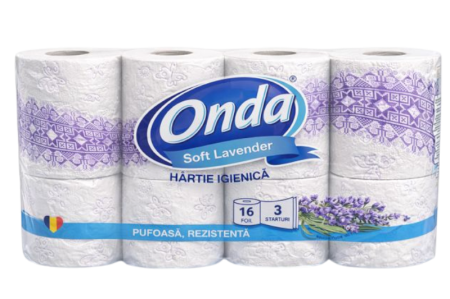 Consumabile hartie - Hartie igienica Onda Soft Lavender 3 straturi, 16 role