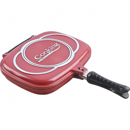 Vase si accesorii bucatarie - Heinner grill dublu non stick 32x24x7.5cm imperial stone red line