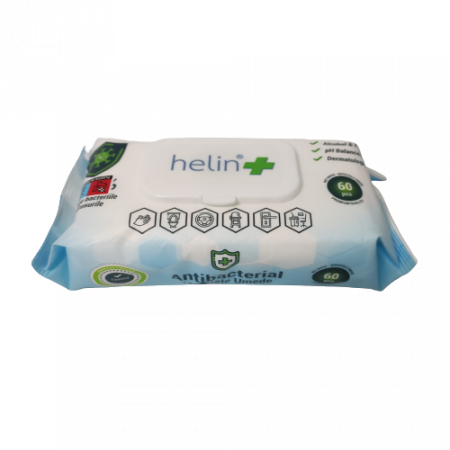 Servetele umede - Helin servetele umede 60buc antibacterial