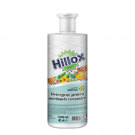 Detergenti si solutii de curatenie - Hillox detergent pardoseli 1l suprafete ceramice tropical