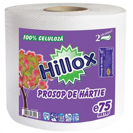 Consumabile hartie - Hillox prosop alb 2str 75m