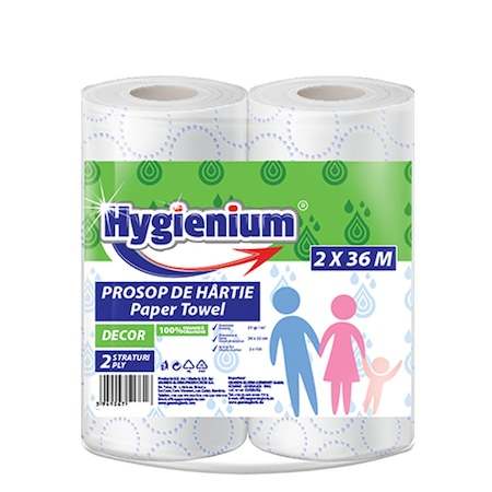 Consumabile hartie - Hygienium prosop hartie decor 2str 2x36m green