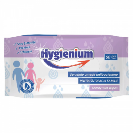 Consumabile hartie - Hygienium servetele umede 50buc antibacteriene