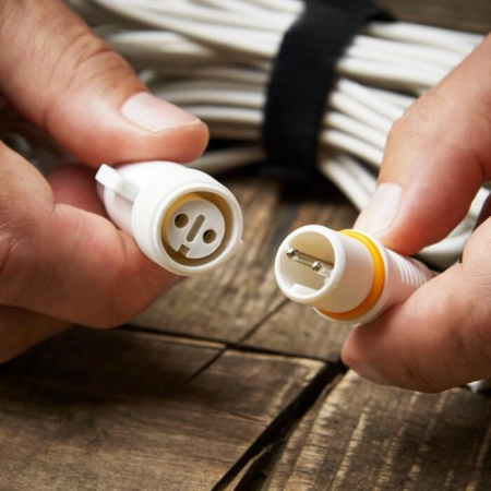 Instalatie Craciun, 65 m, Led-uri ,Franjuri, Alb rece, Flash, Alimentator, Interconectabila, Fir Transparent Cauciucat, 220v [13]