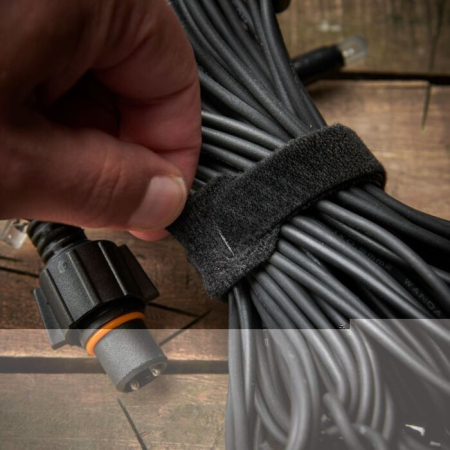 Instalatie Craciun Profesionala de Exterior IP65, 45 m, 1080 Led-uri Mari ,Franjuri, Alb rece, Flash, Alimentator, Interconectabila, Fir Negru Cauciucat, 220v [6]