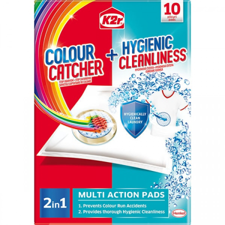 Detergenti rufe - K2r captator culoare 10 servetele hygiene 2in1 multi action