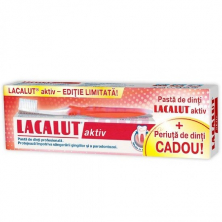 Pasta dinti - Lacalut pasta dinti 75ml aktiv+periuta