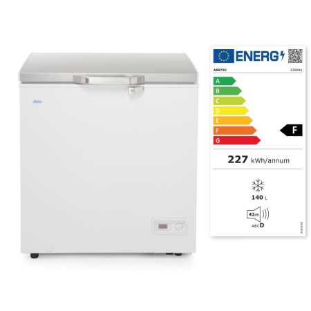Lada frigorifica profesionala 140 L, interval racire -26 / -18 C, ARKTIC by Hendi, 70 W, corp aluminiu cu izolatie spuma de 70 mm, clasa energetica F, 754x608x845 mm, Clasa energetica F [7]